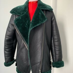 Double-faced motorcycle jacket. Next. Size12 (UK) - M. Black, deep emerald green